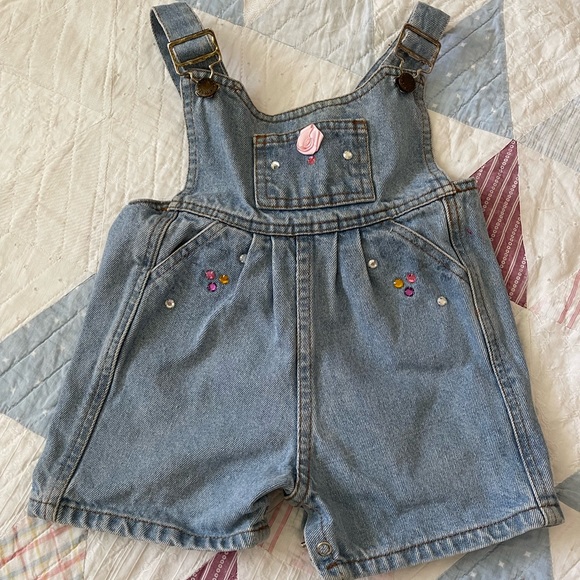 Vintage denim toddler overall shorts - Picture 1 of 8